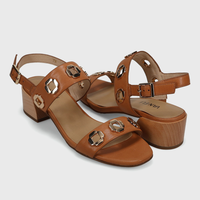 Cris Block Heel Sandal - Almond Cyrene