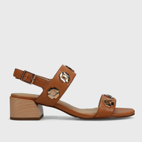 Cris Block Heel Sandal - Almond Cyrene