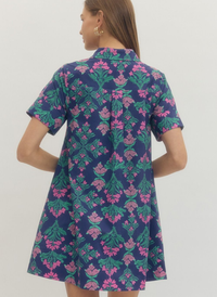 Block Print Bouquet Dress