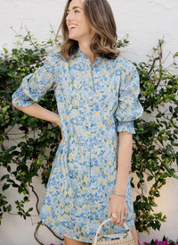 Percy Popover Dress- Watercolor Meadow