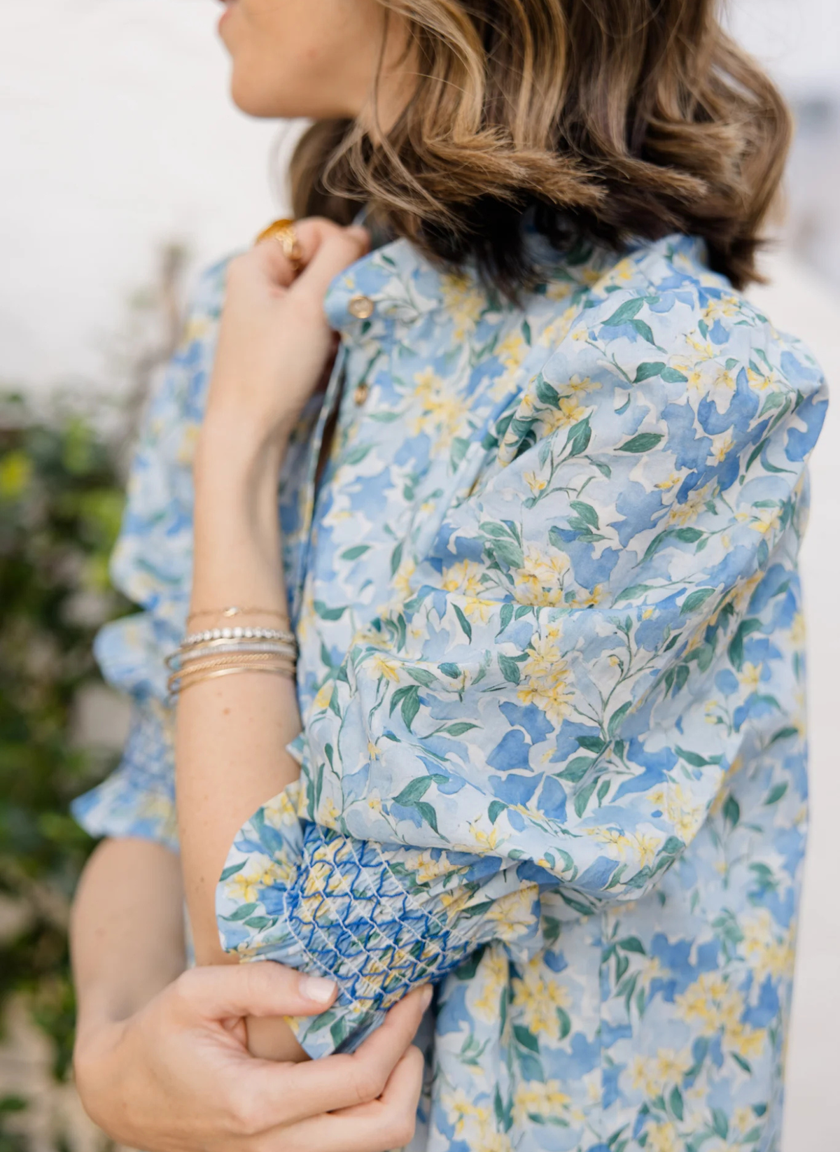 Percy Popover Dress- Watercolor Meadow