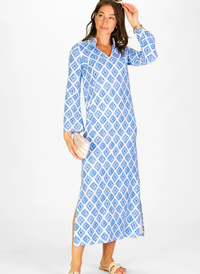 Willow Midi Dress- Bluebell Trellis