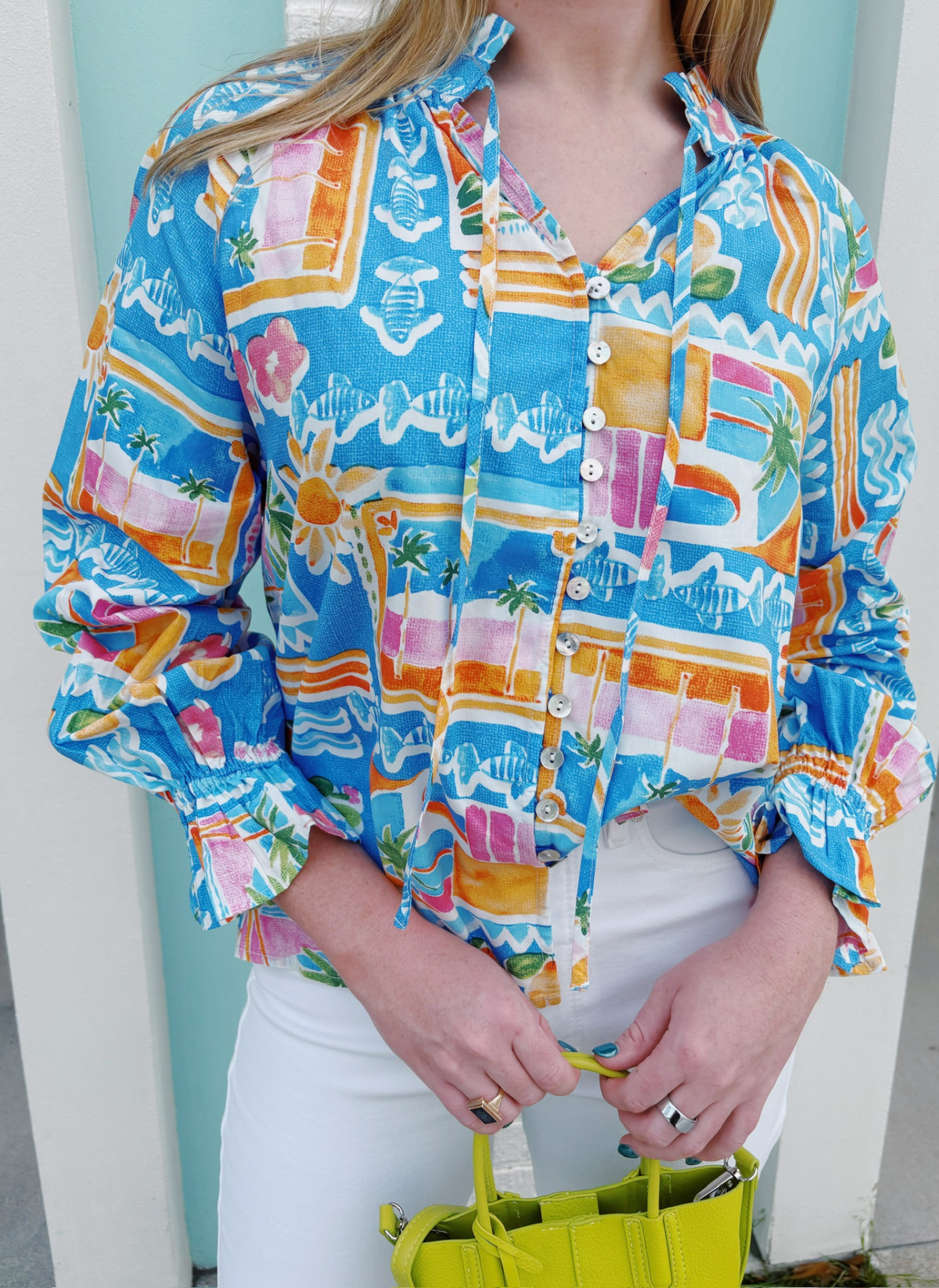 Santorini Button Blouse