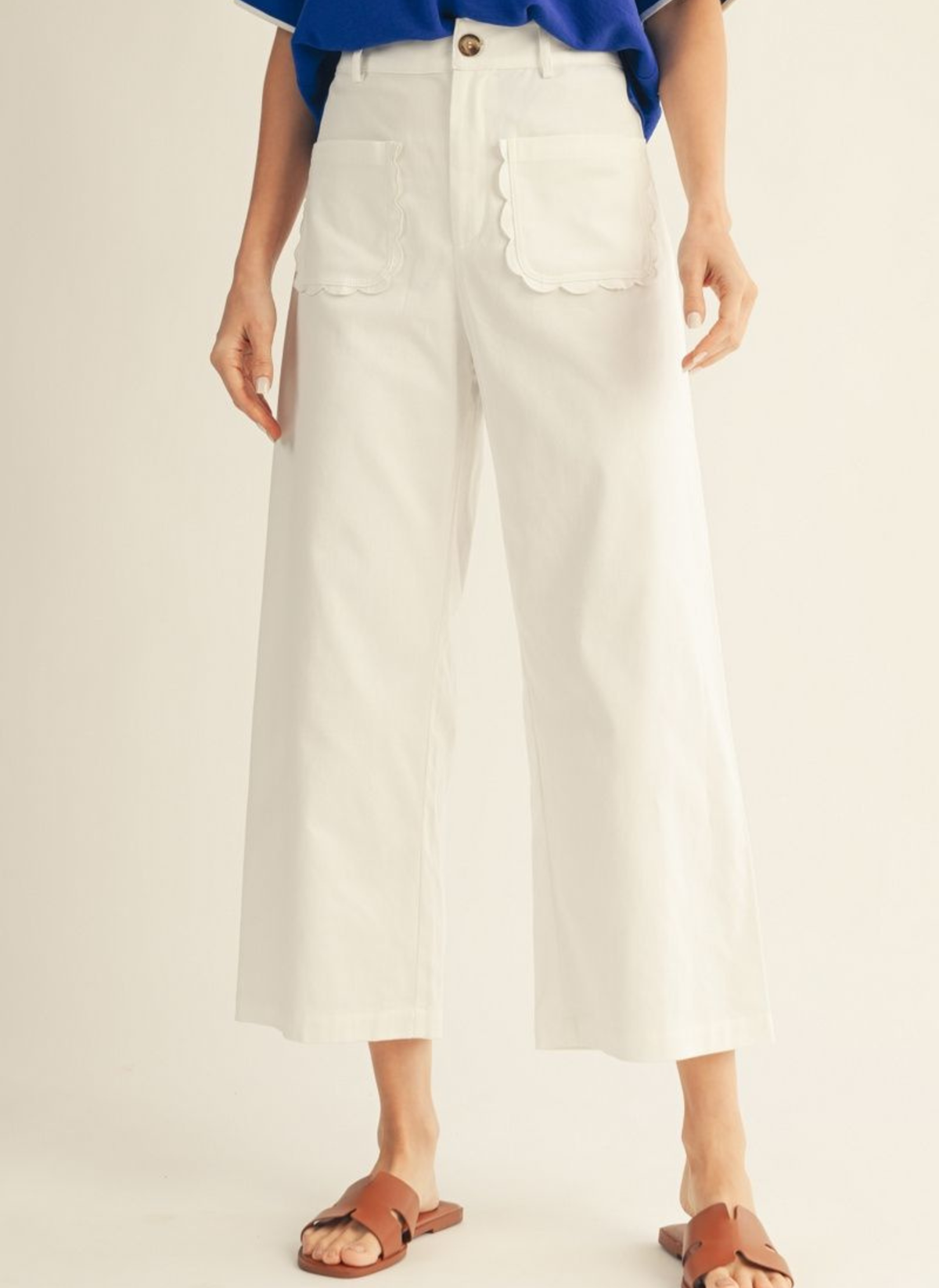 Jessie Scallop Pocket Wide Leg Pants