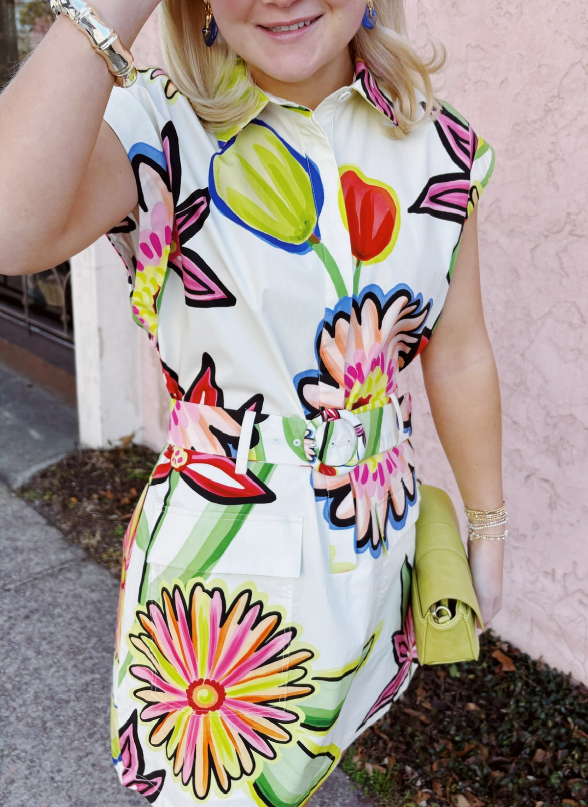Arianna Printed Cap Sleeve Dress