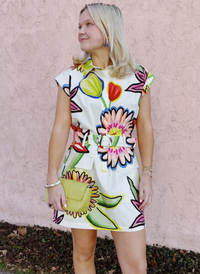 Arianna Printed Cap Sleeve Dress
