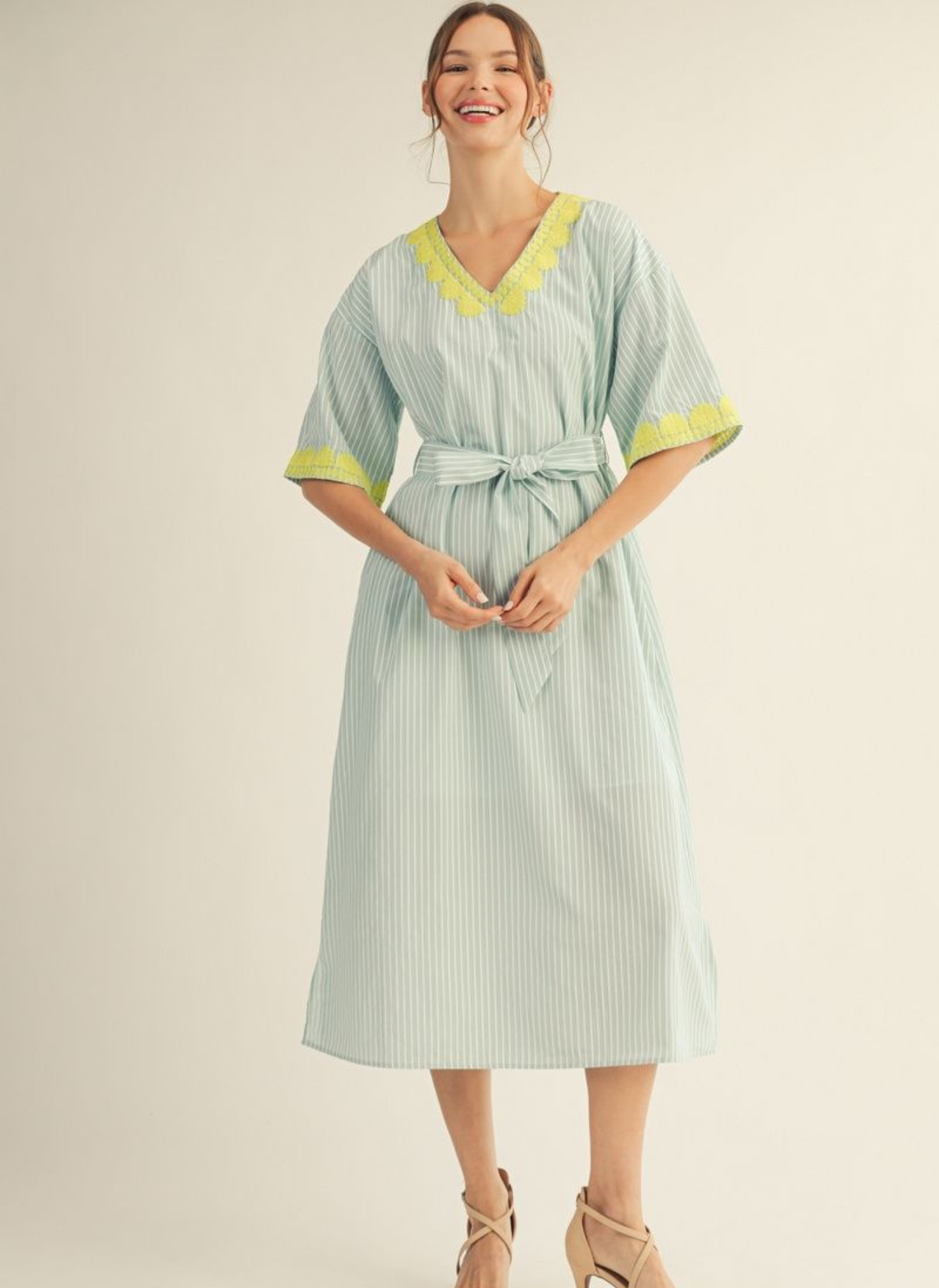 Margaret Embroidered Midi Dress