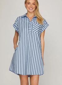Sullivan Stripe Shirt Dress