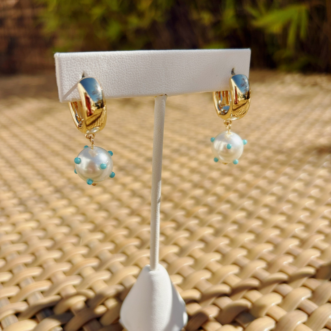 Embellished Pearl Drop Earrings