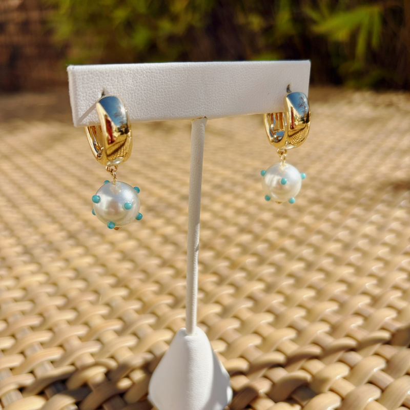 Embellished Pearl Drop Earrings