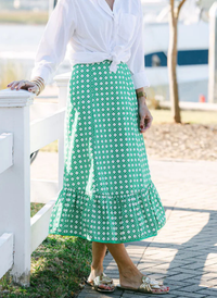 Addie Skirt- Green Cane