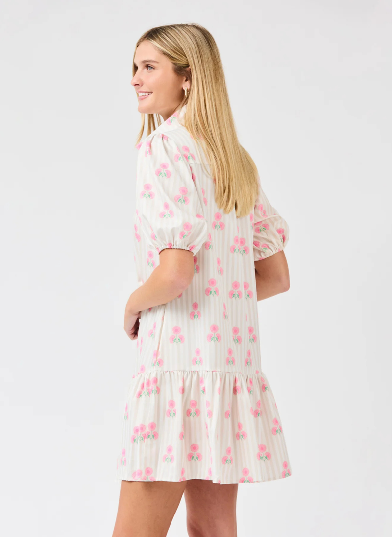 Nancy Dress- Sweetbriar Stripe Pink