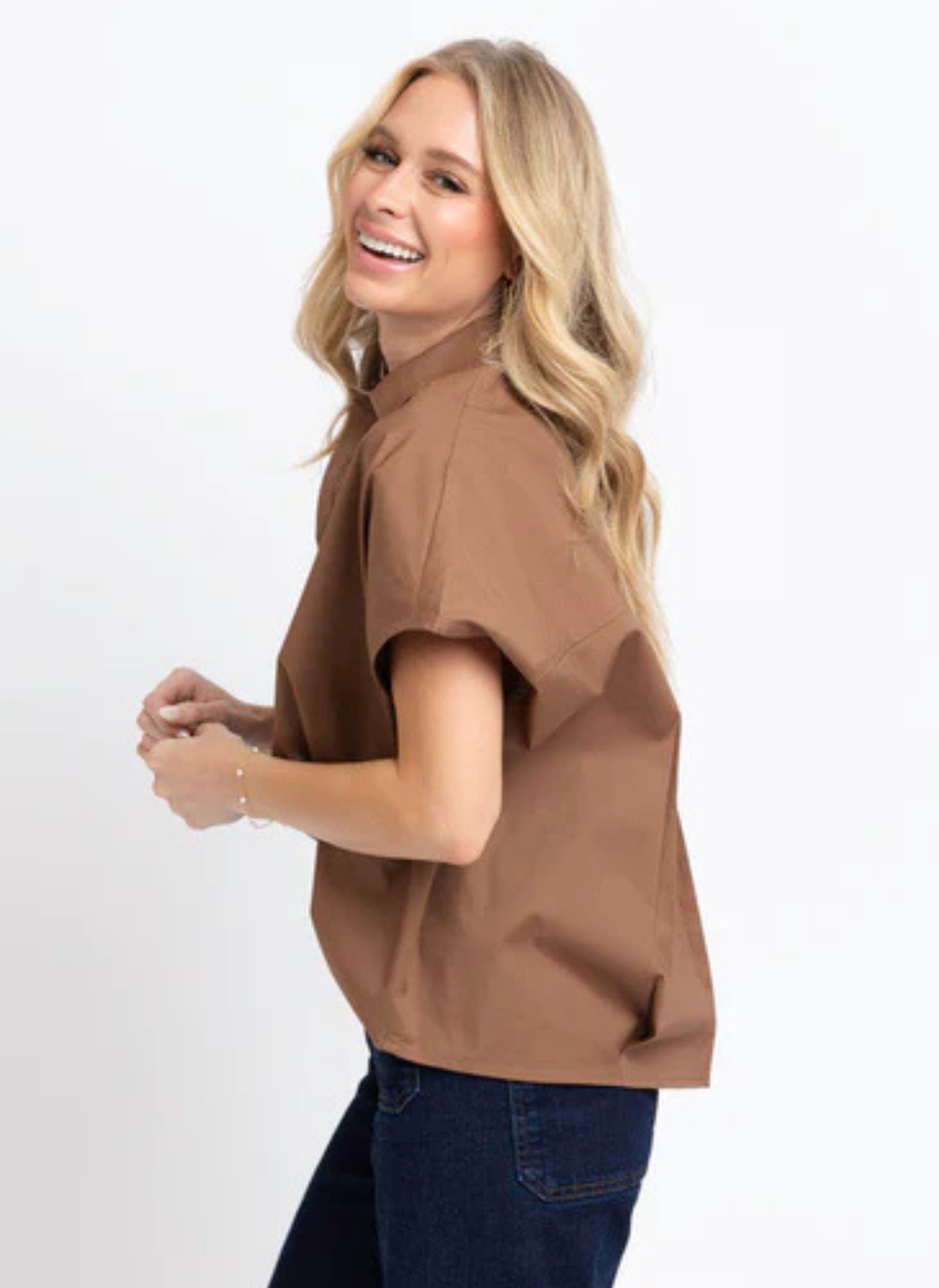 Solid Poplin Relaxed Top