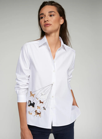 Dog Walk Embroidered Top