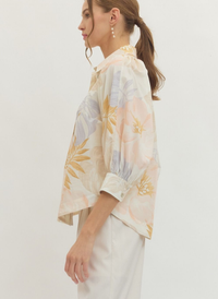 Aloha Palm Print Blouse
