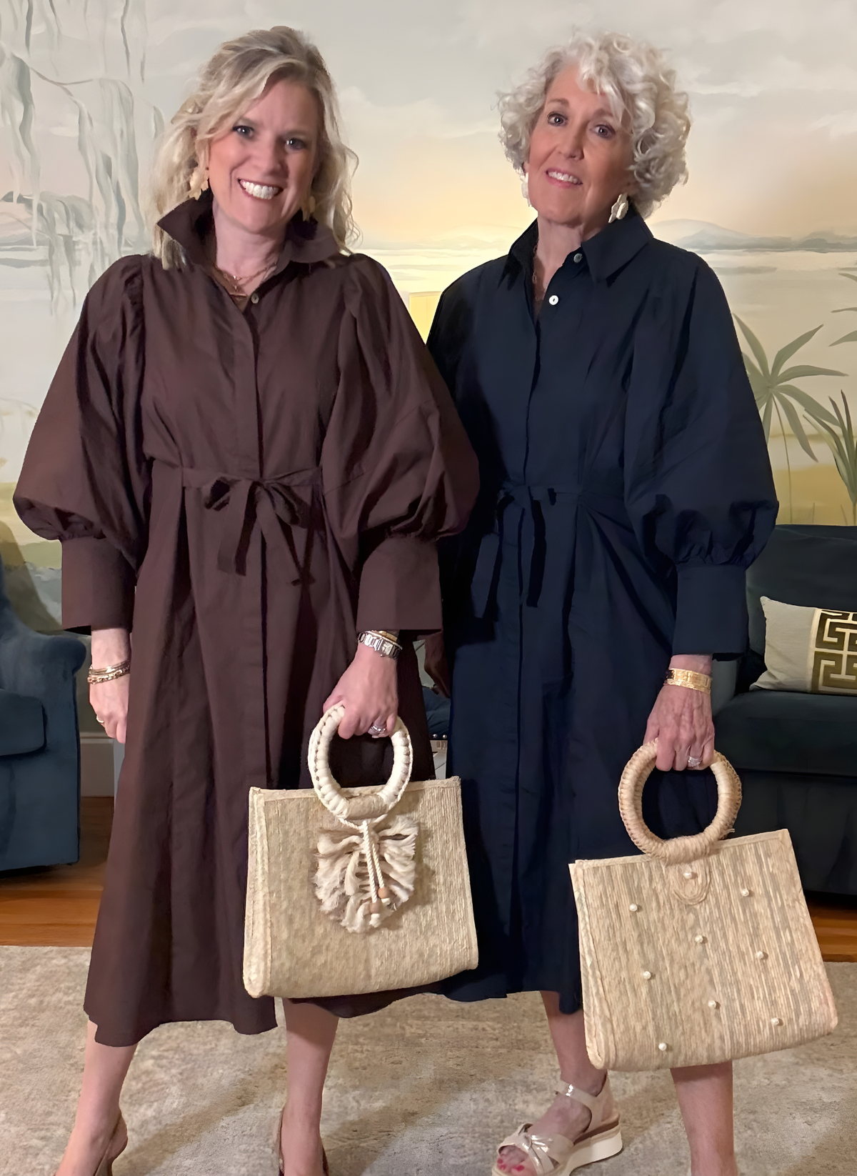 Statement Sleeve Tie Midi Dress