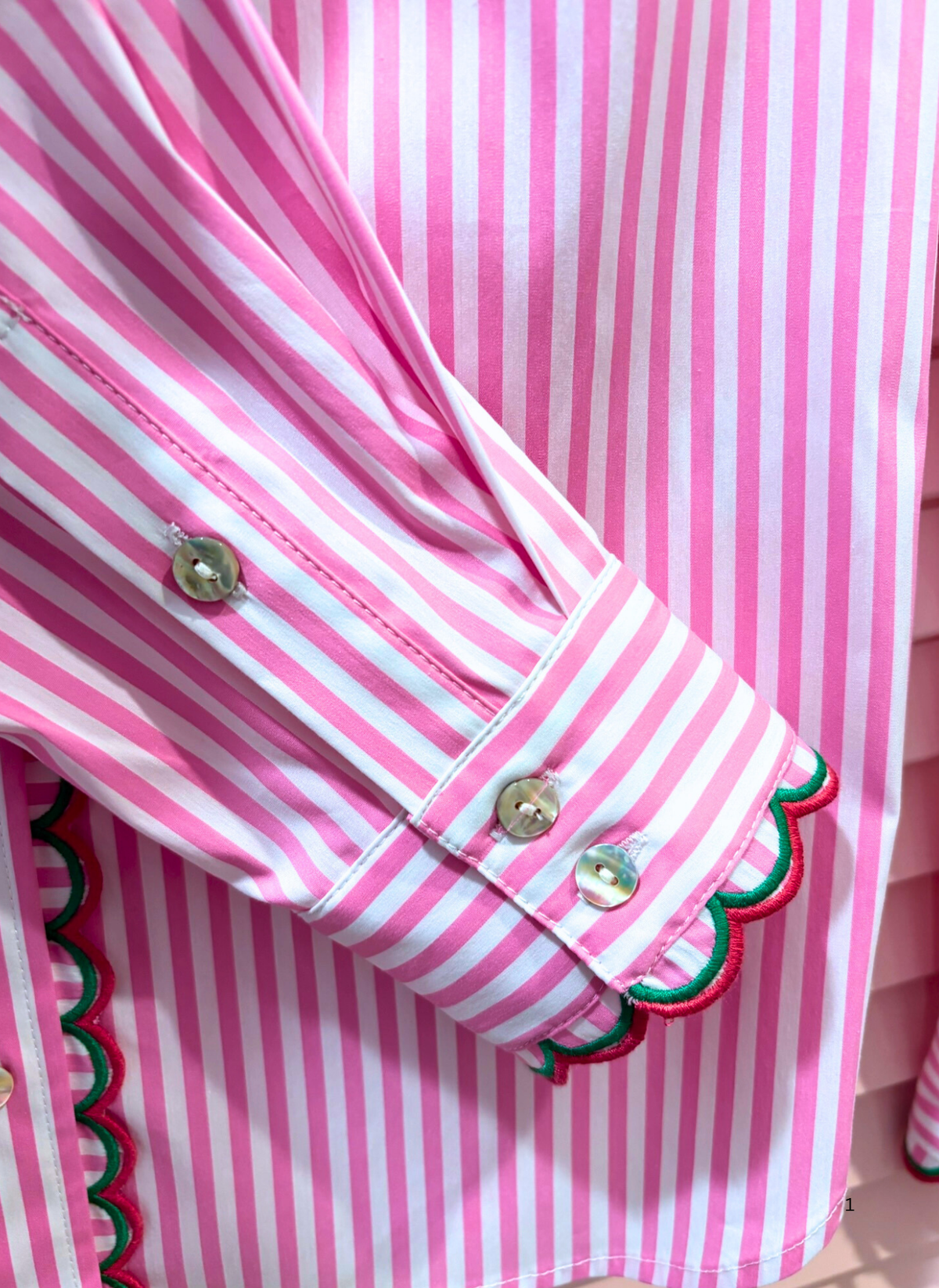 Chloe Stripe Scallop Top