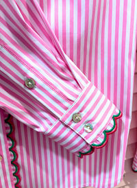 Chloe Stripe Scallop Top