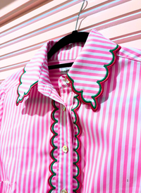 Chloe Stripe Scallop Top