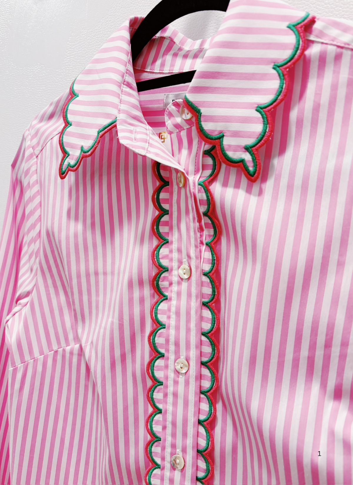 Chloe Stripe Scallop Top