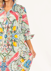 Long Shirt Dress - Mint Chinois