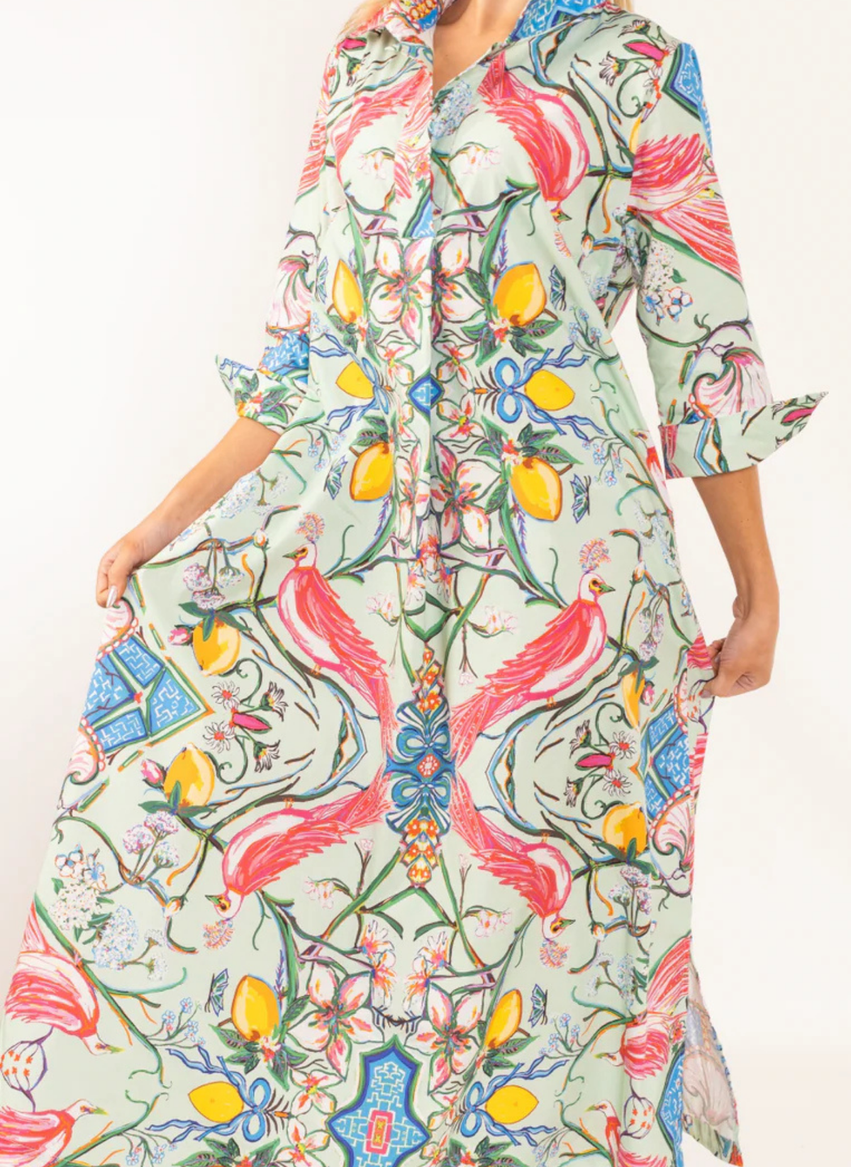 Long Shirt Dress - Mint Chinois