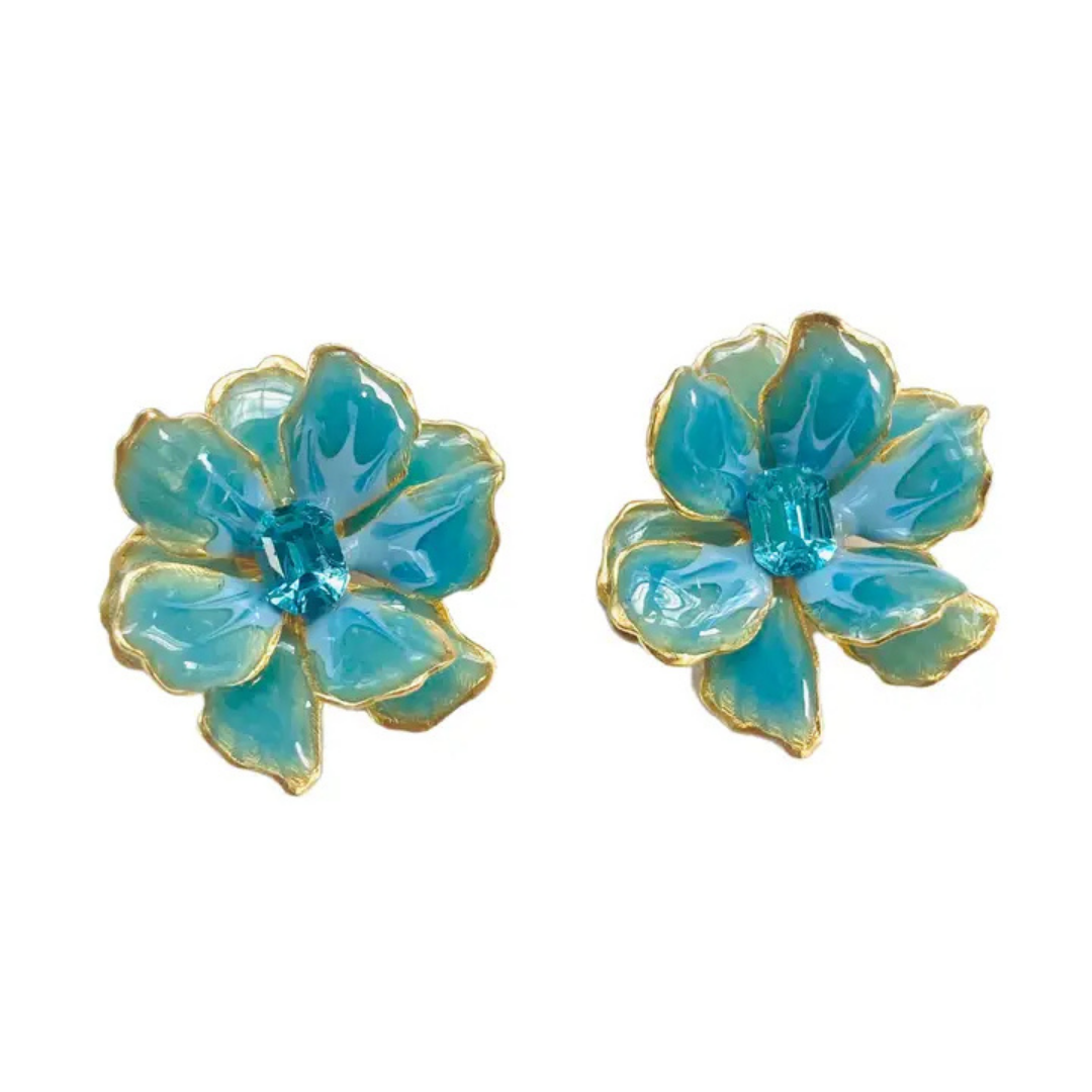 Small Jewel Box Flower Earrings