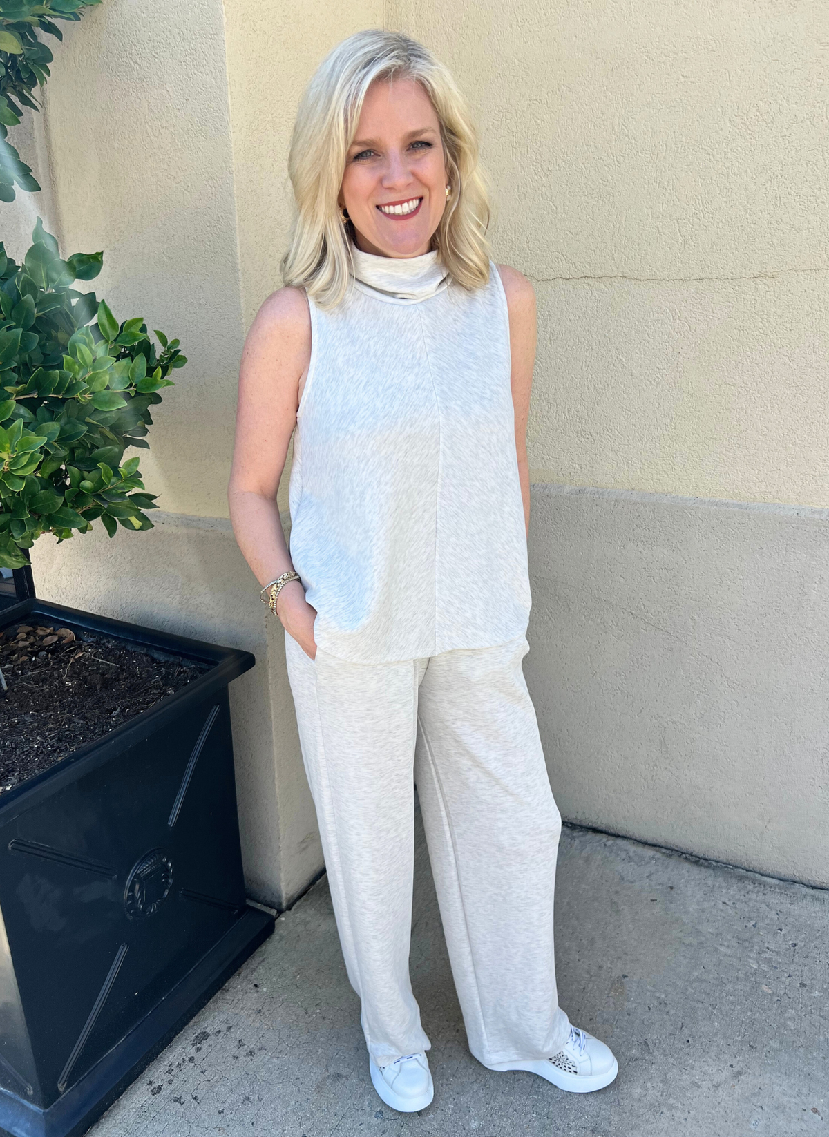 Scuba Mock Neck + Lounge Pant Set