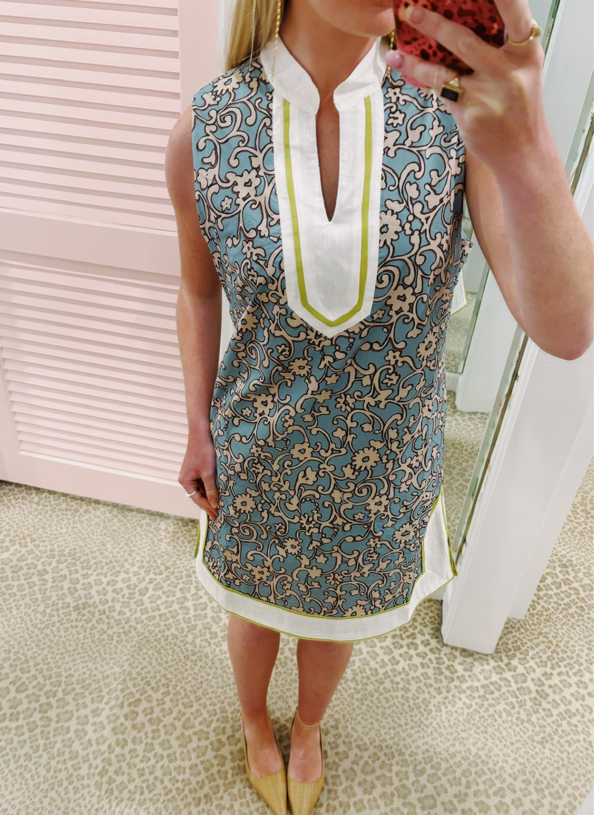 Tunic Style Floral Scroll Dress