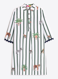Striped Safari Illustrations Dress