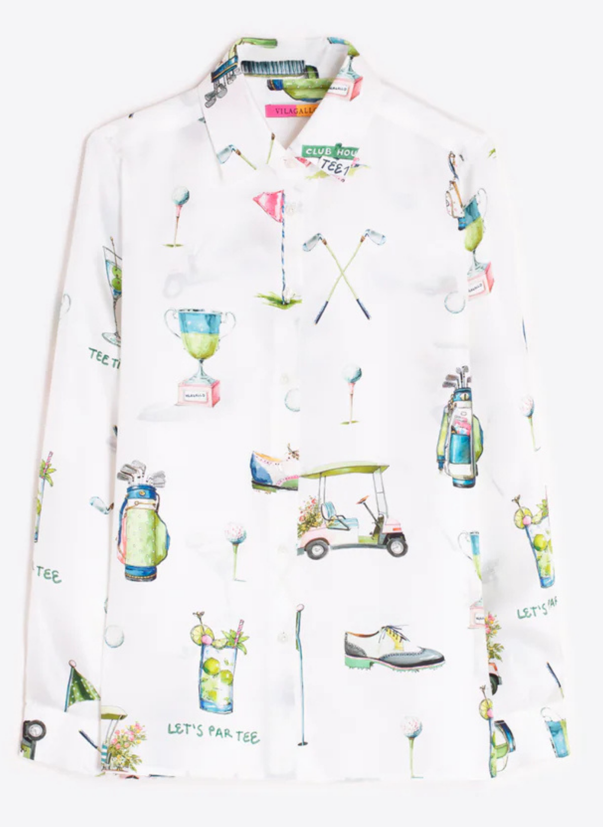 Silk Golf Print Shirt