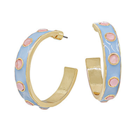 Stationed Resin Hoop Earring