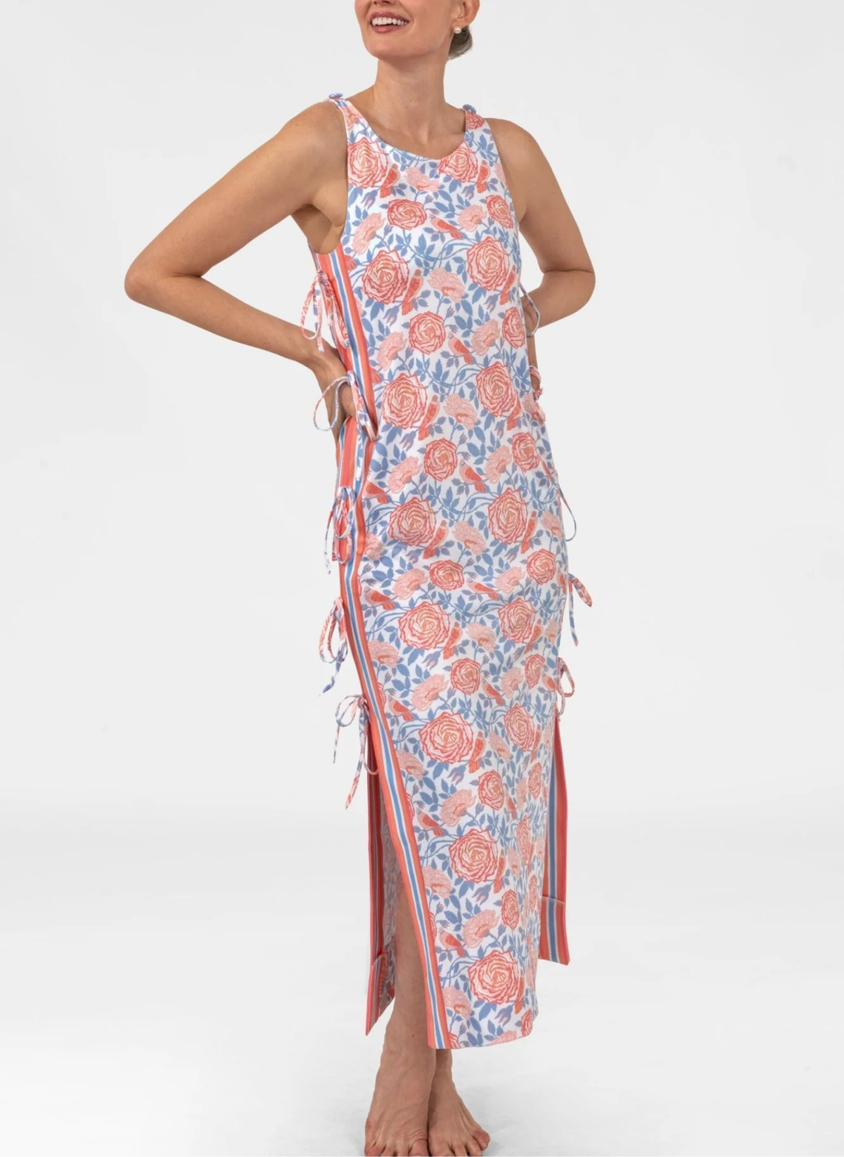 Side Tie Midi Dress- Smell the Roses