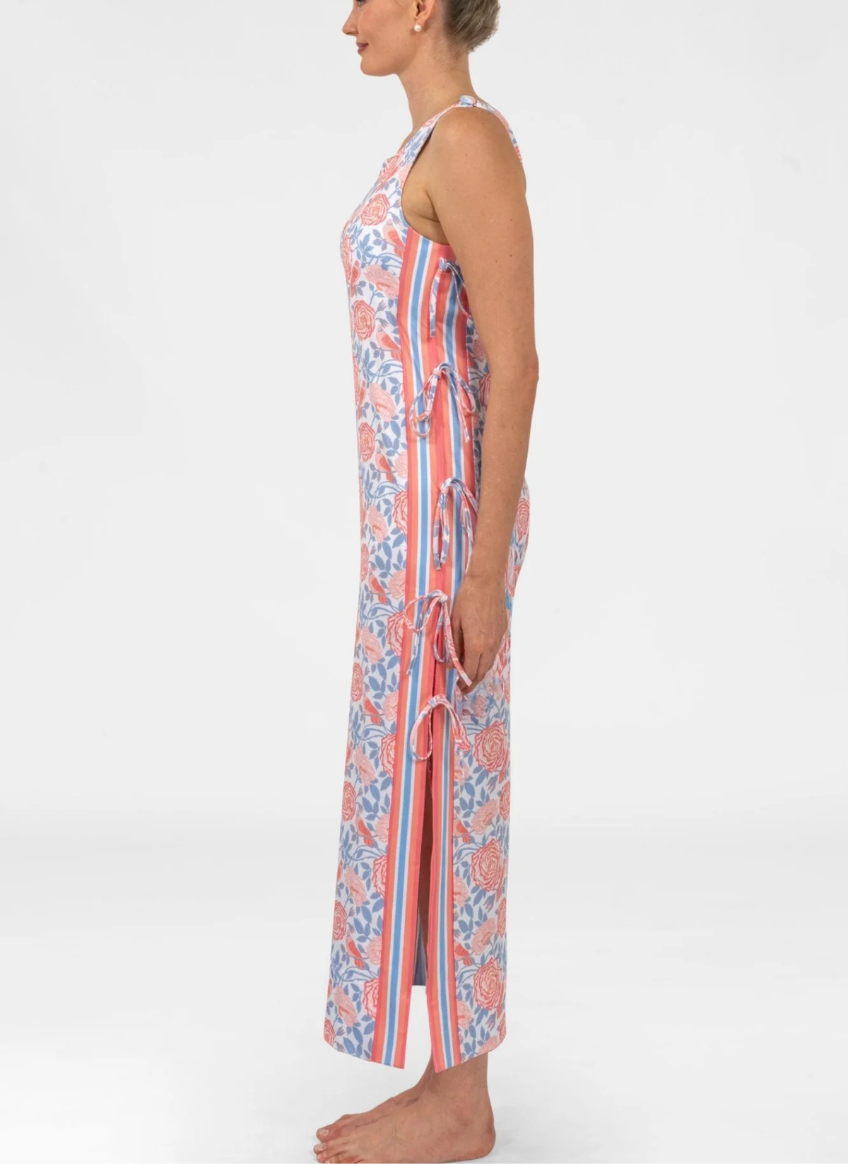 Side Tie Midi Dress- Smell the Roses