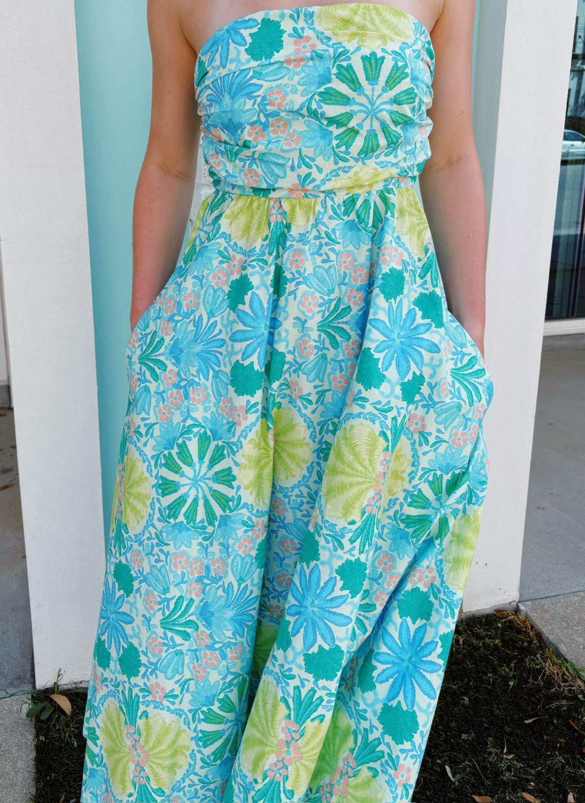 Under the Palms Strapless Dress