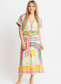 Palm Beach Belted Maxi Dress
