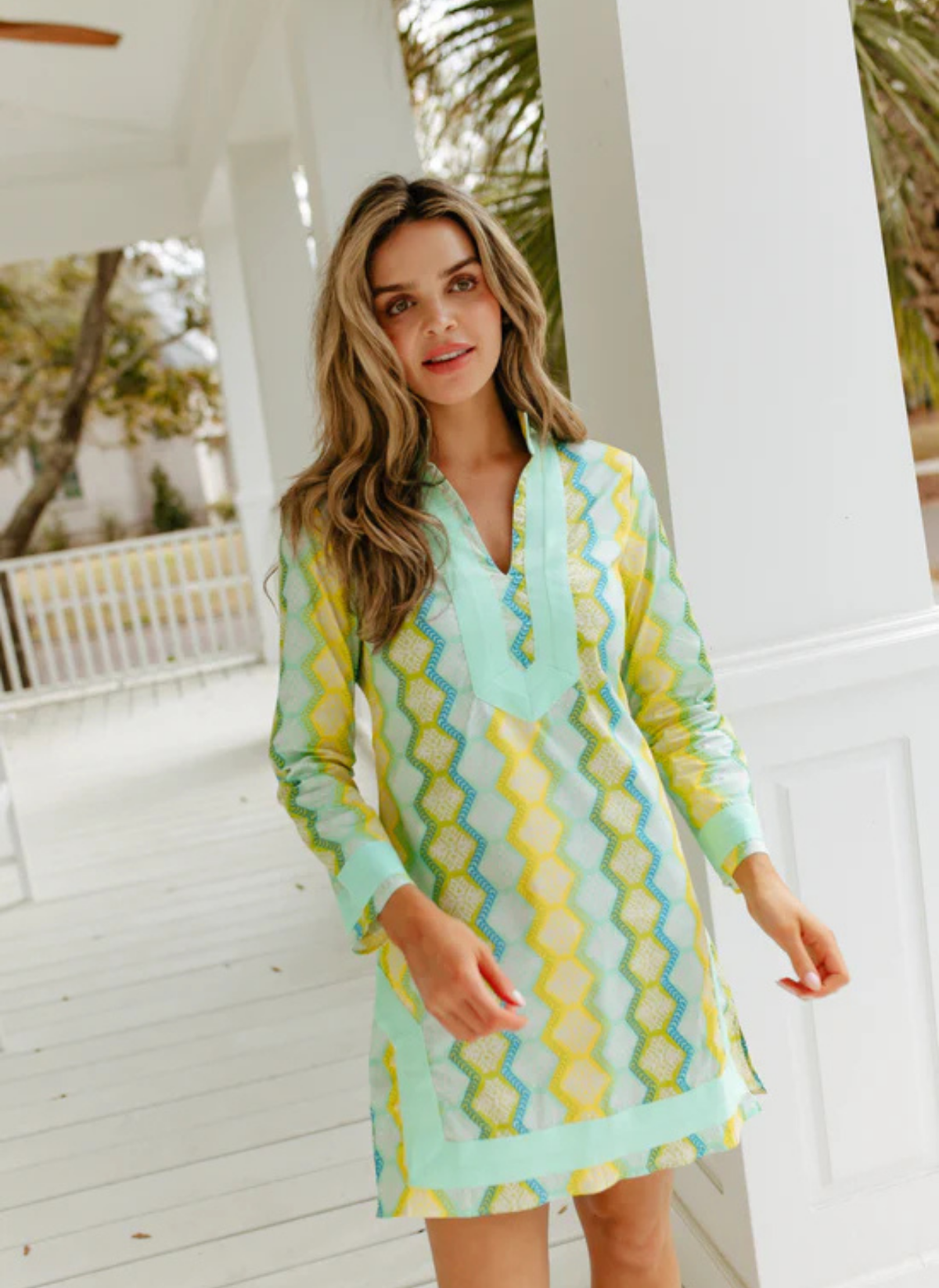 Jana Tunic Dress- Geo Stripe