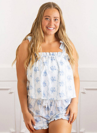 Tie Top + Shorts Pajama Set