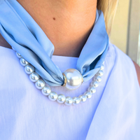 Pearl Strand Scarf Necklace Set