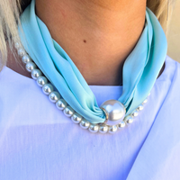 Pearl Strand Scarf Necklace Set