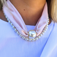 Pearl Strand Scarf Necklace Set