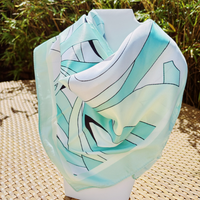 Mod Swirl Print Silky Scarf