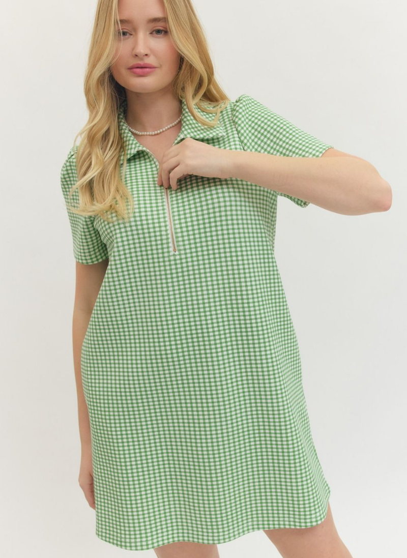 Gingham Zip Dress