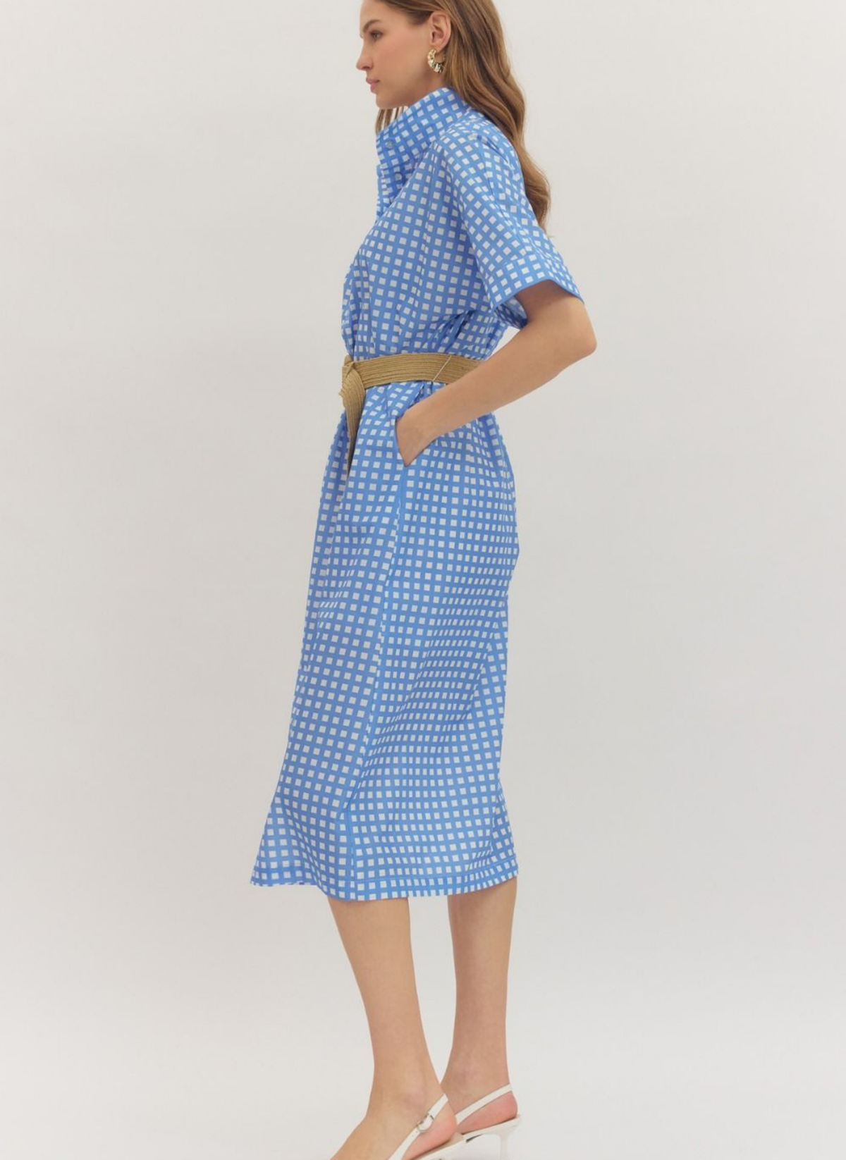 Collins Gingham Midi Dress