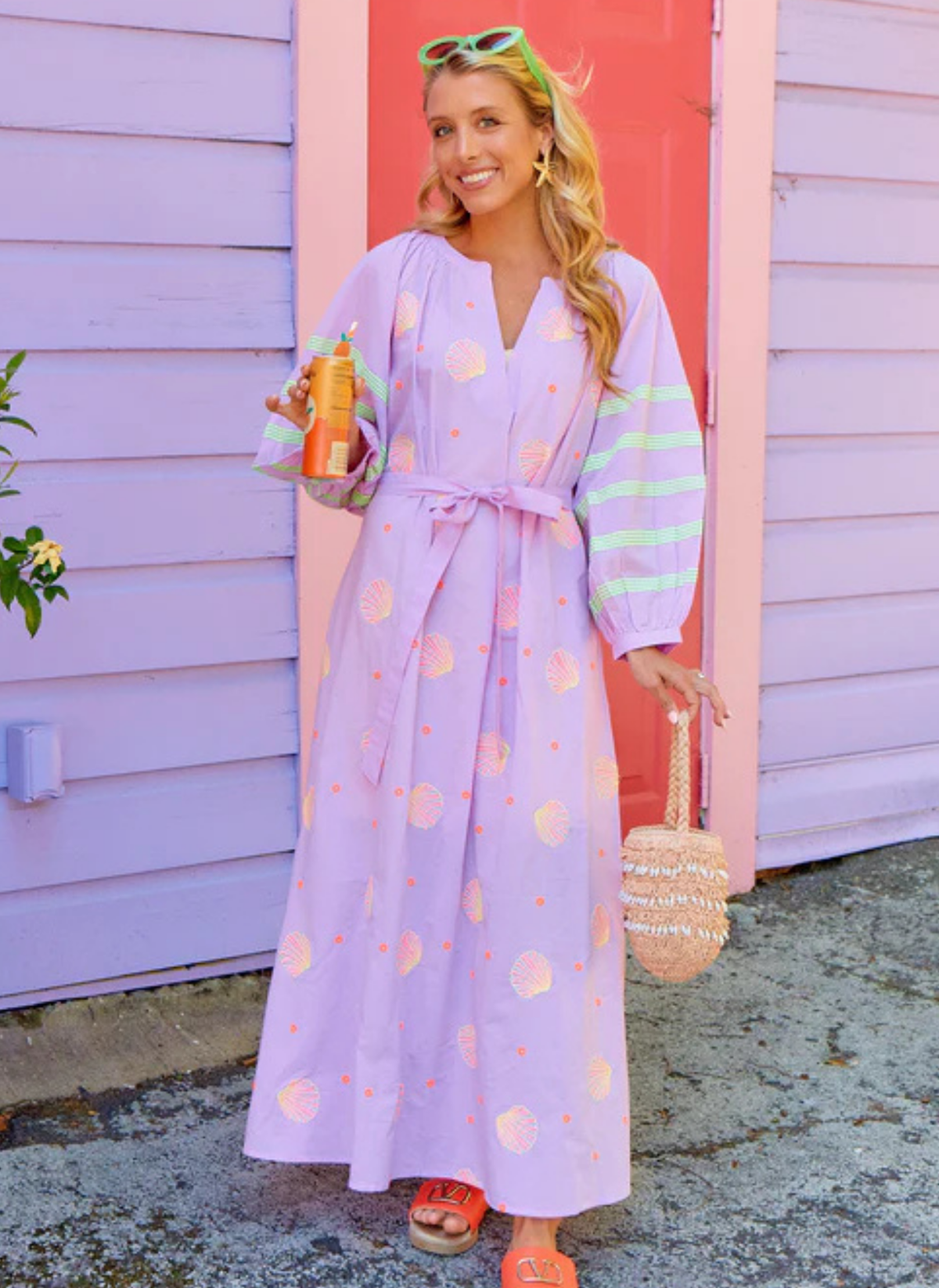 Seaside Seashells Dress - Purple