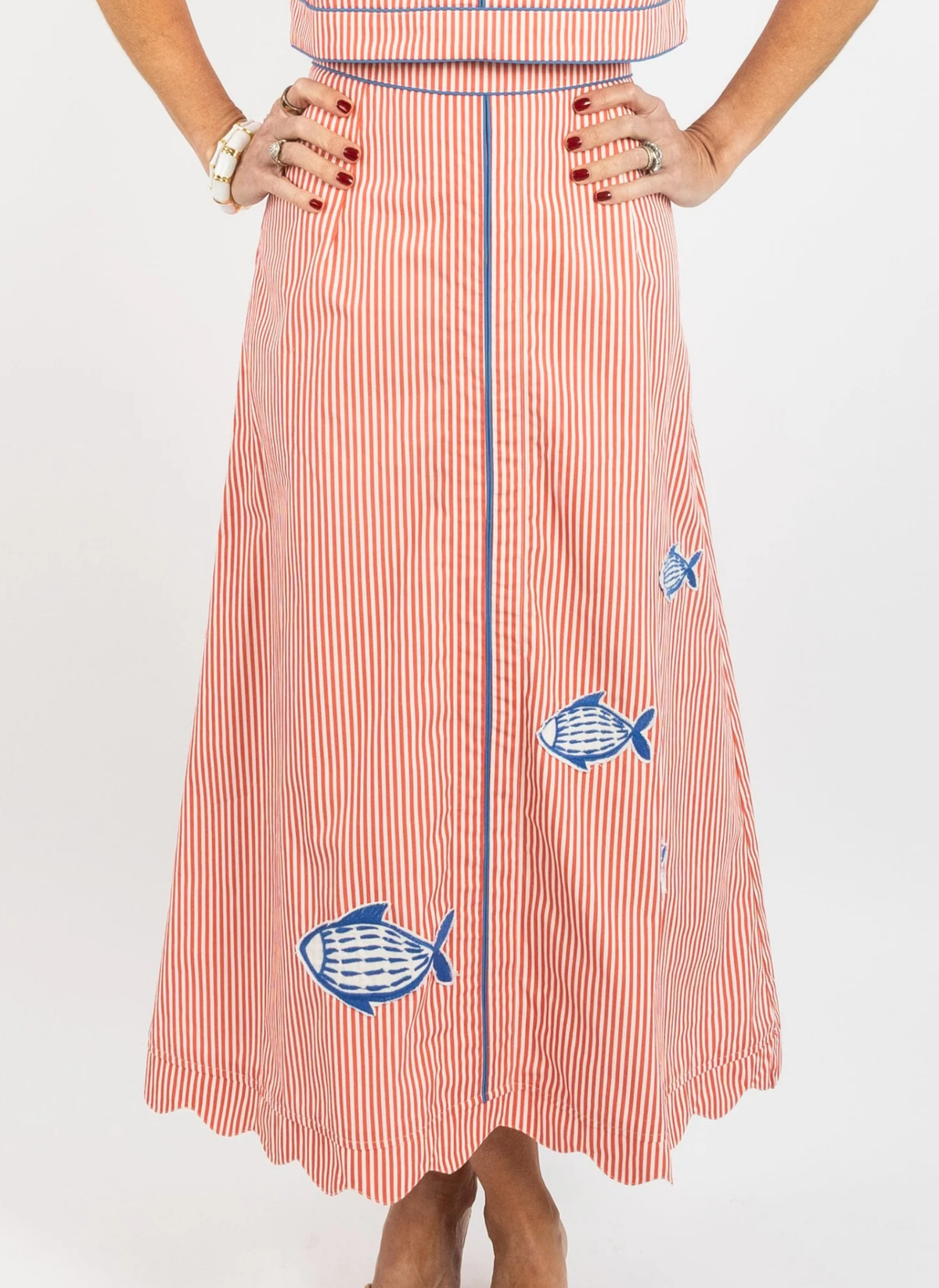 Long Emmy Skirt - Fish Applique