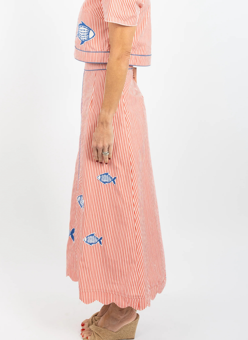 Long Emmy Skirt - Fish Applique
