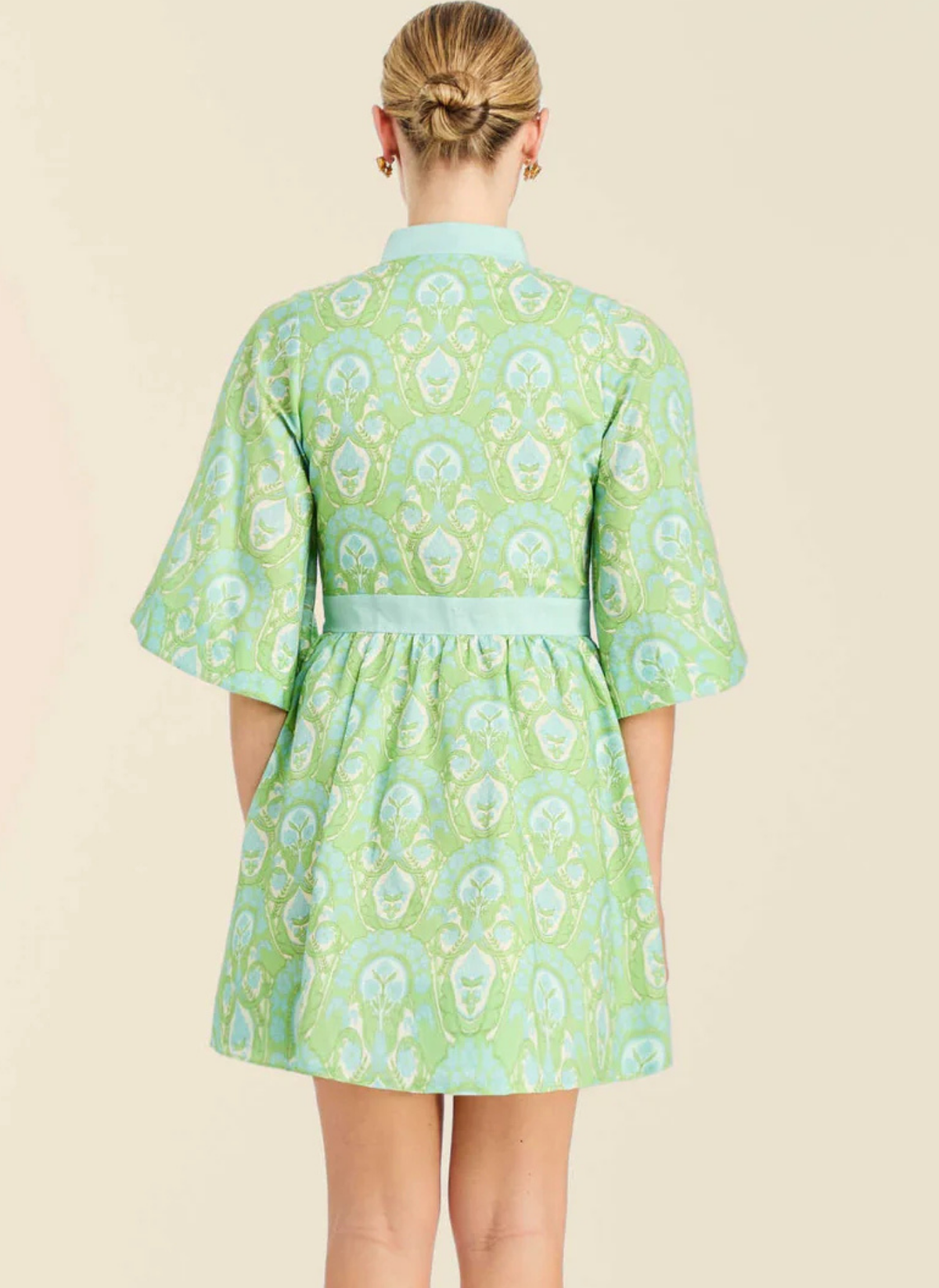 Carmen Mini Dress- Trellis Verte