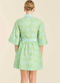 Carmen Mini Dress- Trellis Verte