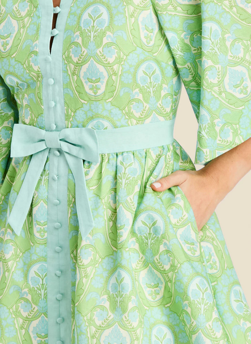Carmen Mini Dress- Trellis Verte